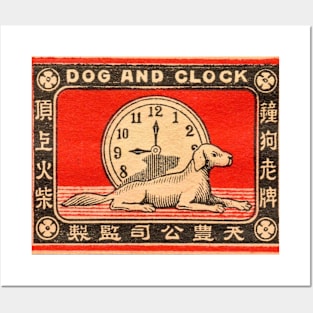 Dog and clock Posters and Art